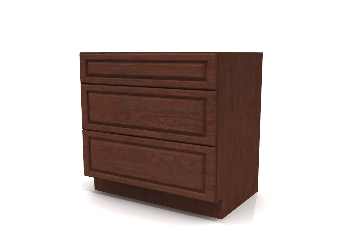 Drawer Base 36" Wide Cherry Raised Panel Cabinet