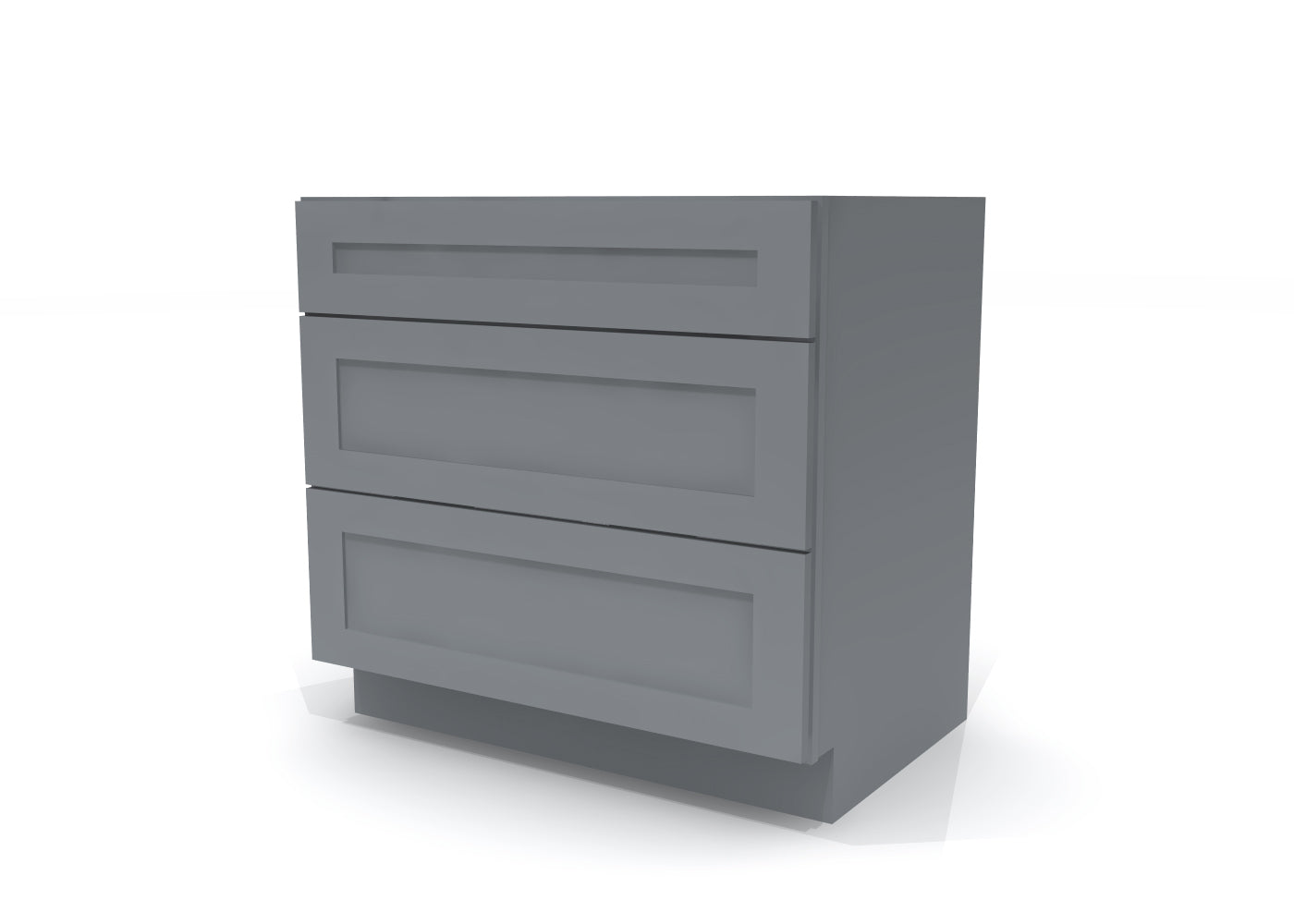 Drawer Base 36" Wide Gray Shaker Cabinet