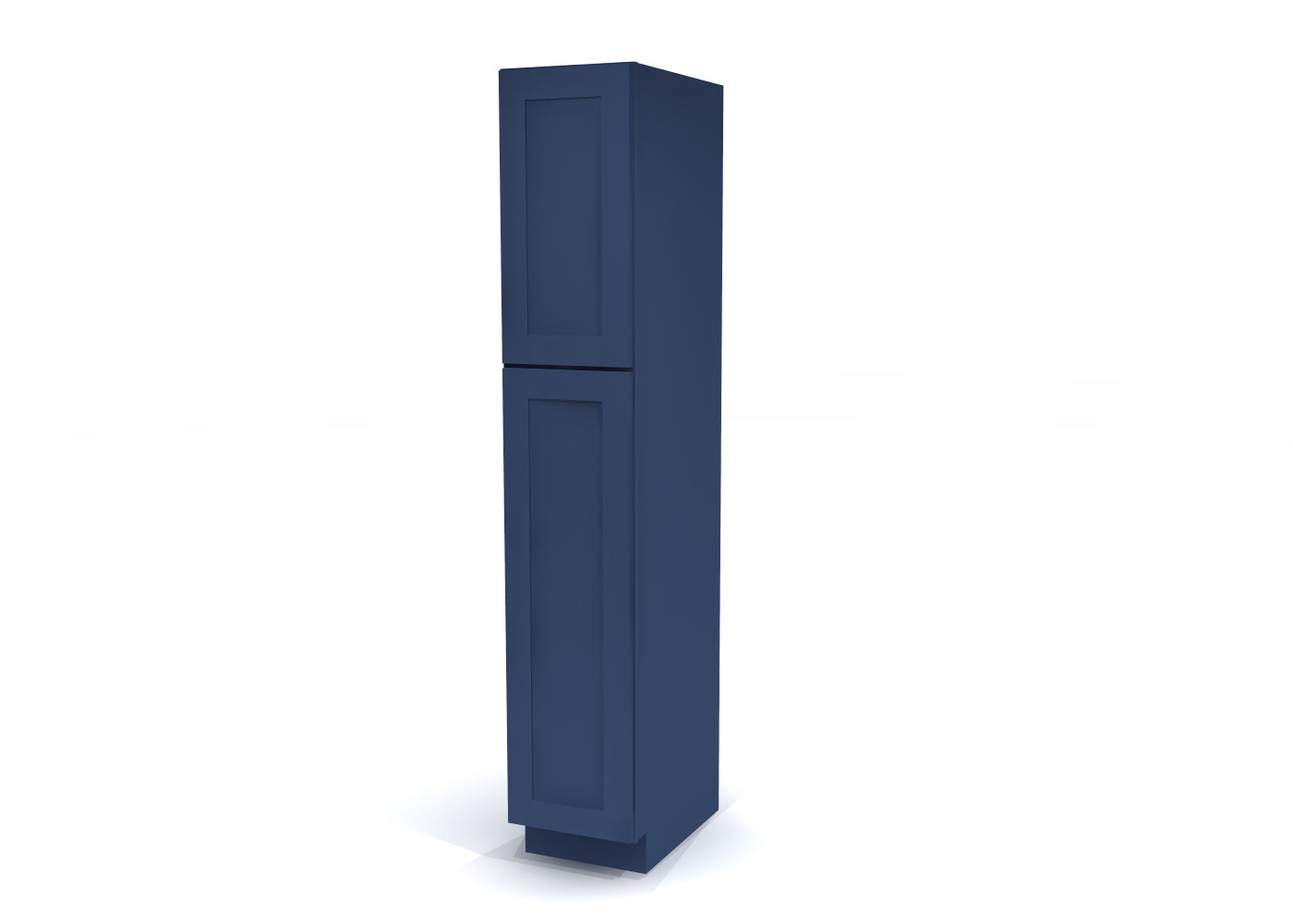 Utility Pantry Single Door 84" by 15" Wide Blue Shaker Cabinet