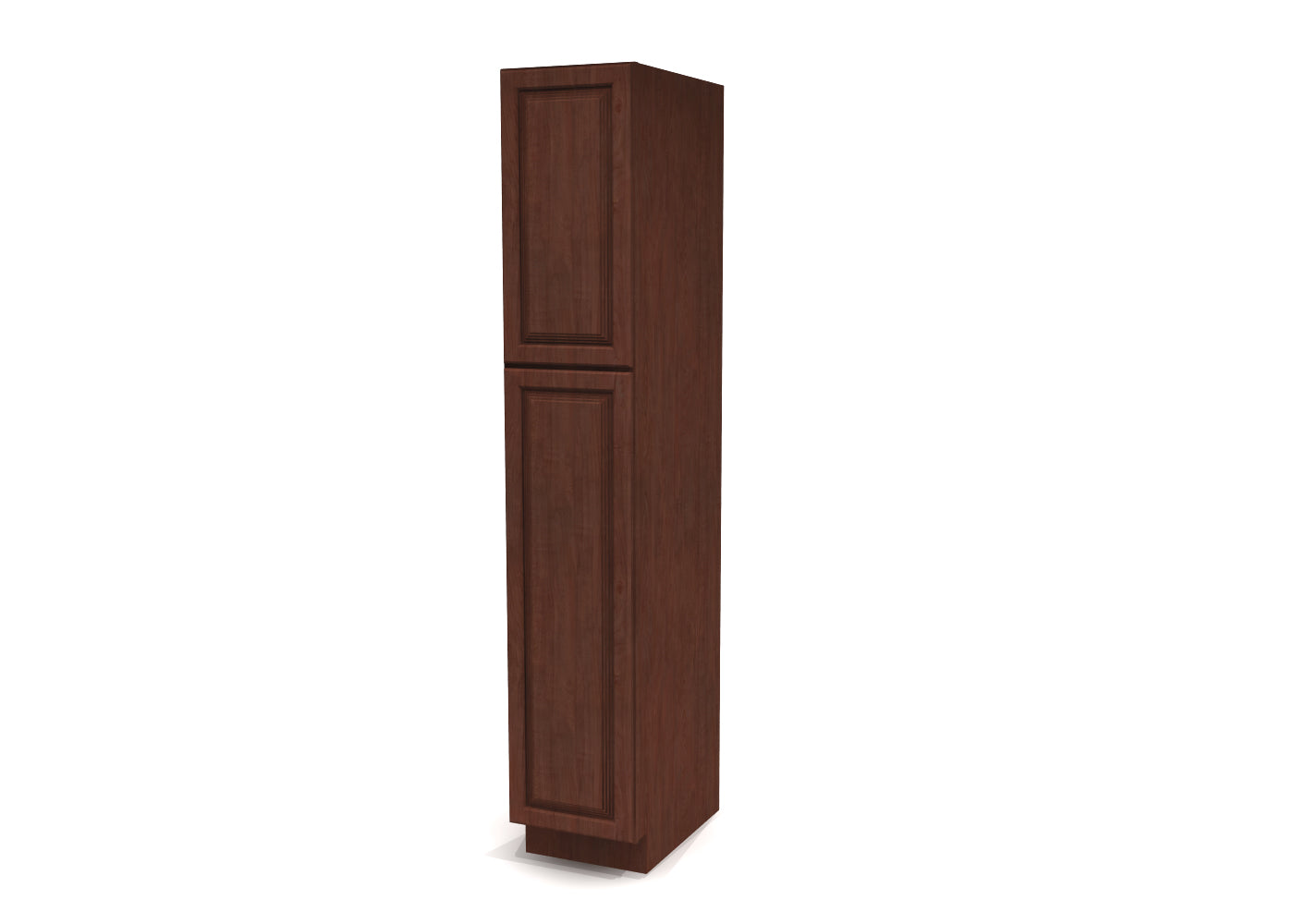 Utility Pantry Single Door 84" by 15" Wide Cherry Raised Panel Cabinet