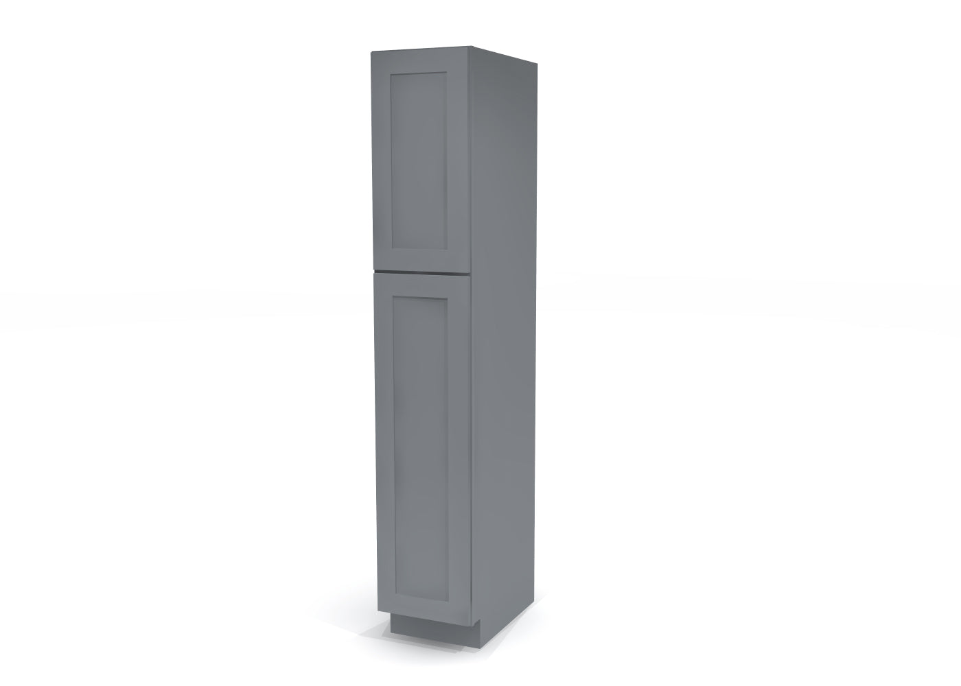 Utility Pantry Single Door 84" by 15" Wide Gray Shaker Cabinet