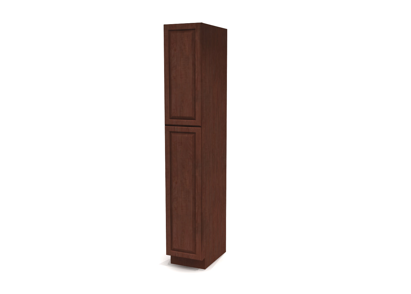 Utility Pantry Single Door 90" by 15" Wide Cherry Raised Panel Cabinet