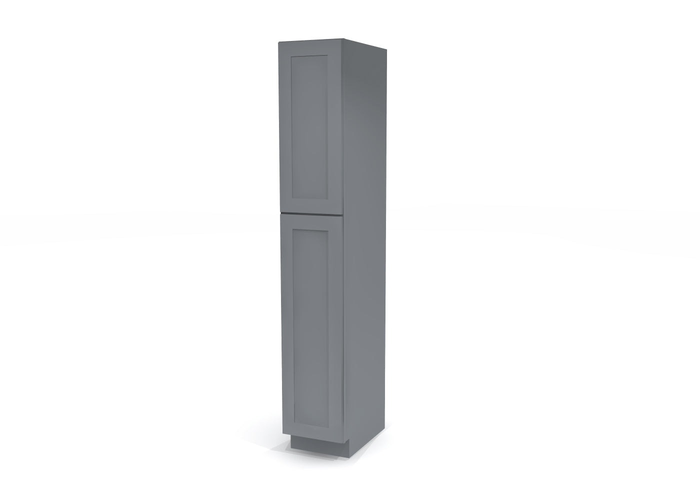 Utility Pantry Single Door 90" by 15" Wide Gray Shaker Cabinet