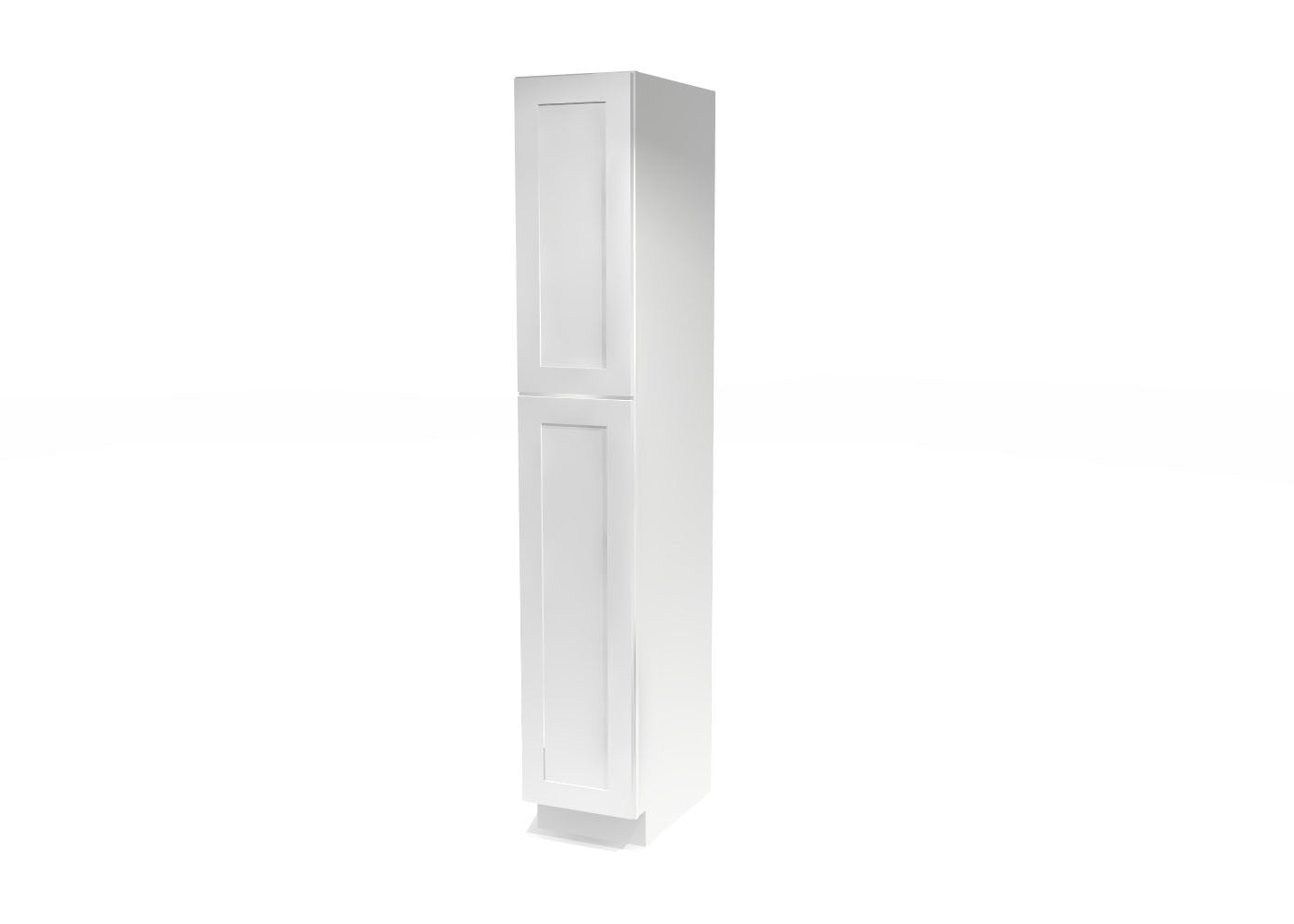 Utility Pantry Single Door 90" by 15" Wide White Shaker Cabinet