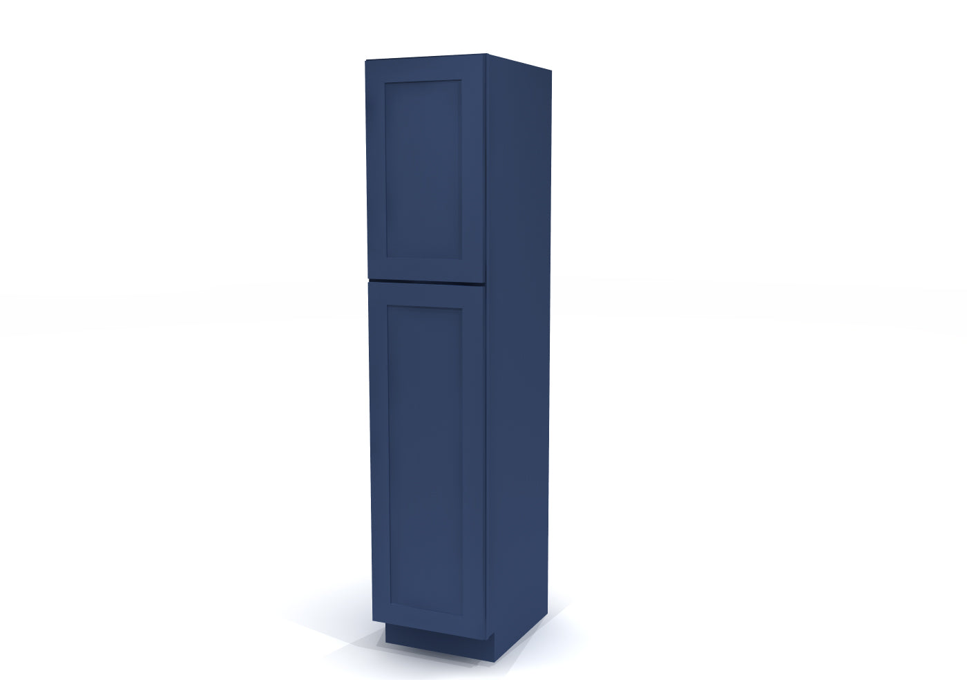 Utility Pantry Single Door 84" by 18" Wide Blue Shaker Cabinet