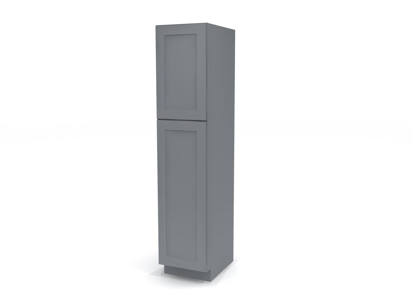 Utility Pantry Single Door 84" by 18" Wide Gray Shaker Cabinet
