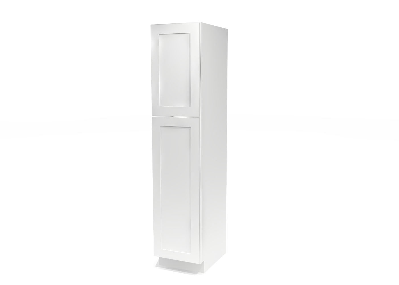 Utility Pantry Single Door 84" by 18" Wide White Shaker Cabinet
