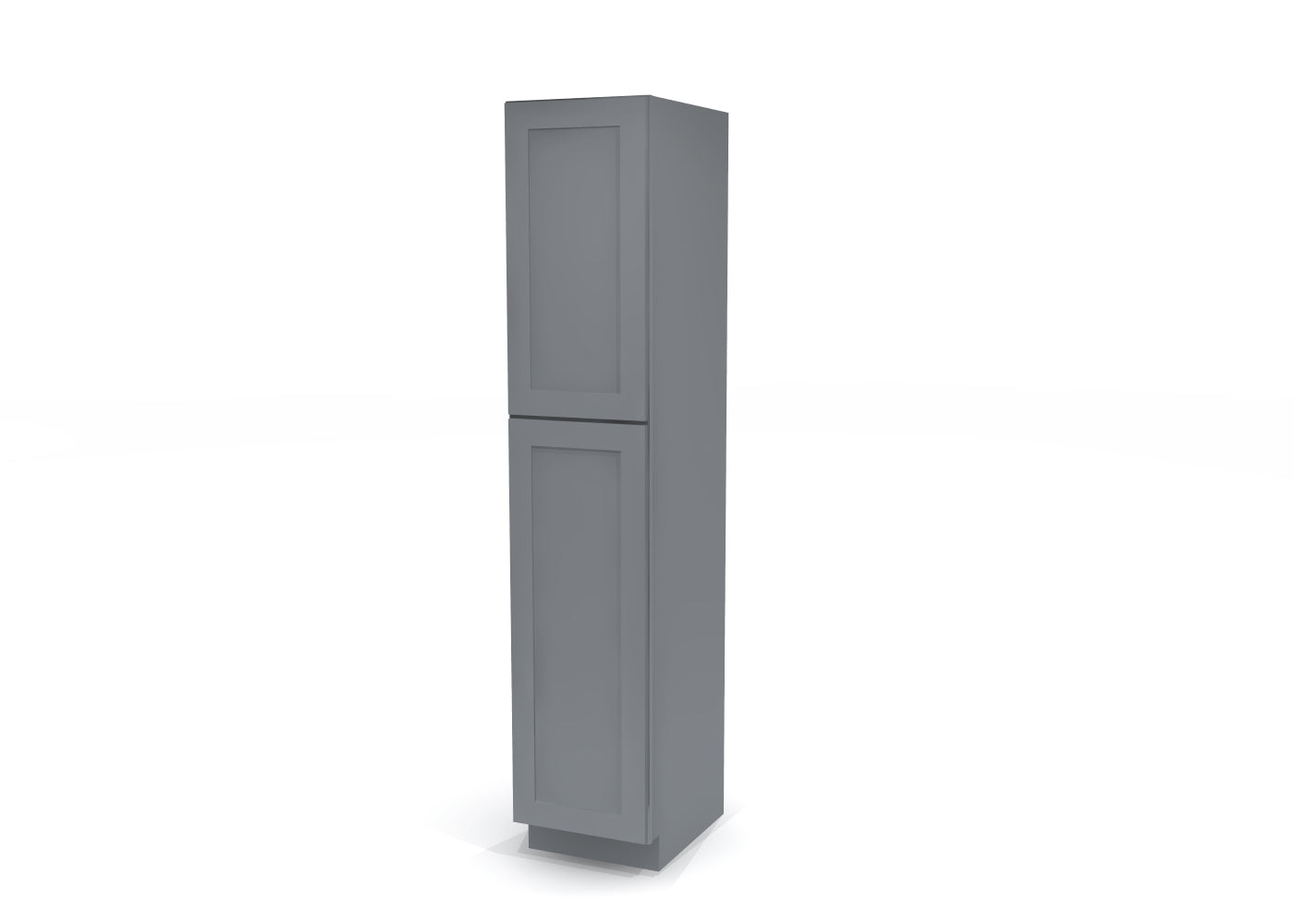 Utility Pantry Single Door 90" by 18" Wide Gray Shaker Cabinet