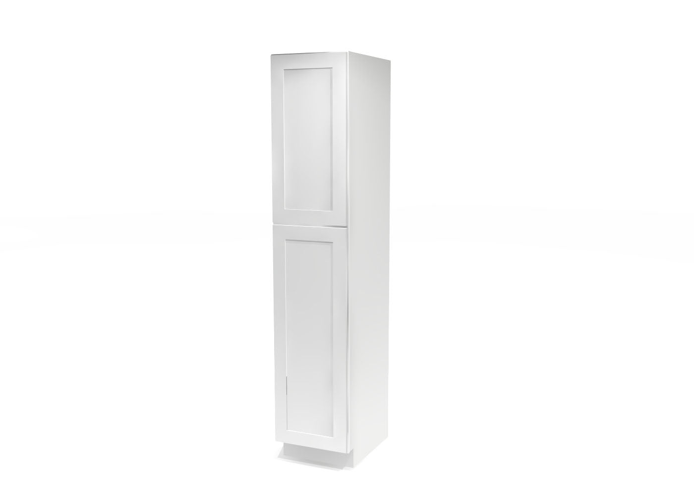 Utility Pantry Single Door 90" by 18" Wide White Shaker Cabinet