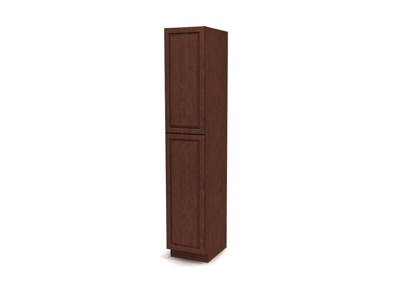 Utility Pantry Single Door 96" by 18" Wide Cherry Raised Panel Cabinet