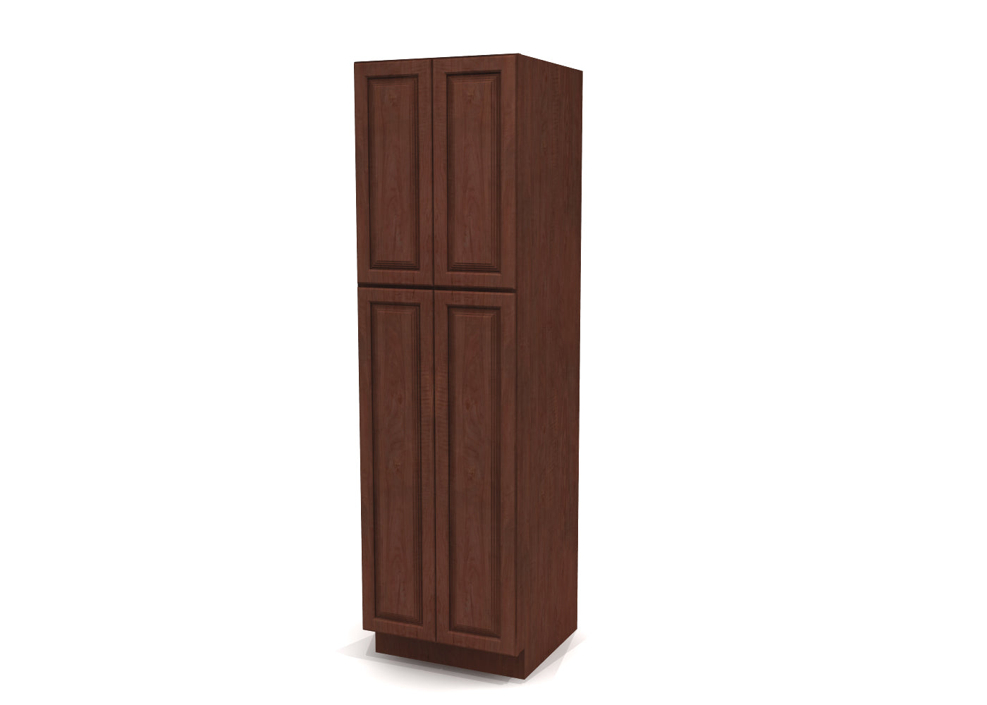 Utility Pantry Double Door 84" by 24" Wide Cherry Raised Panel Cabinet