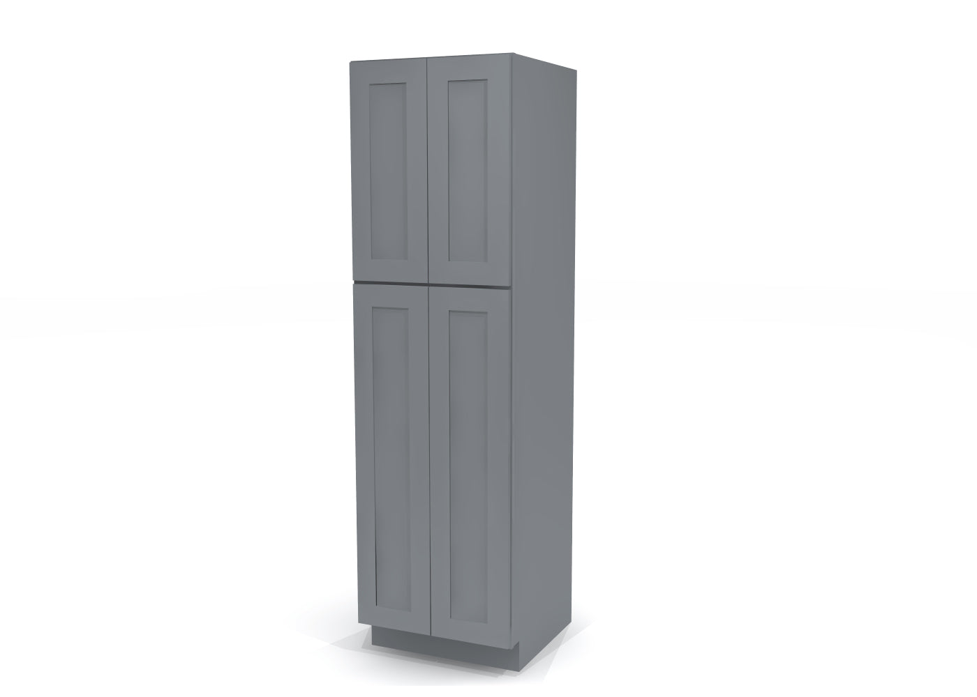 Utility Pantry Double Door 84" by 24" Wide Gray Shaker Cabinet