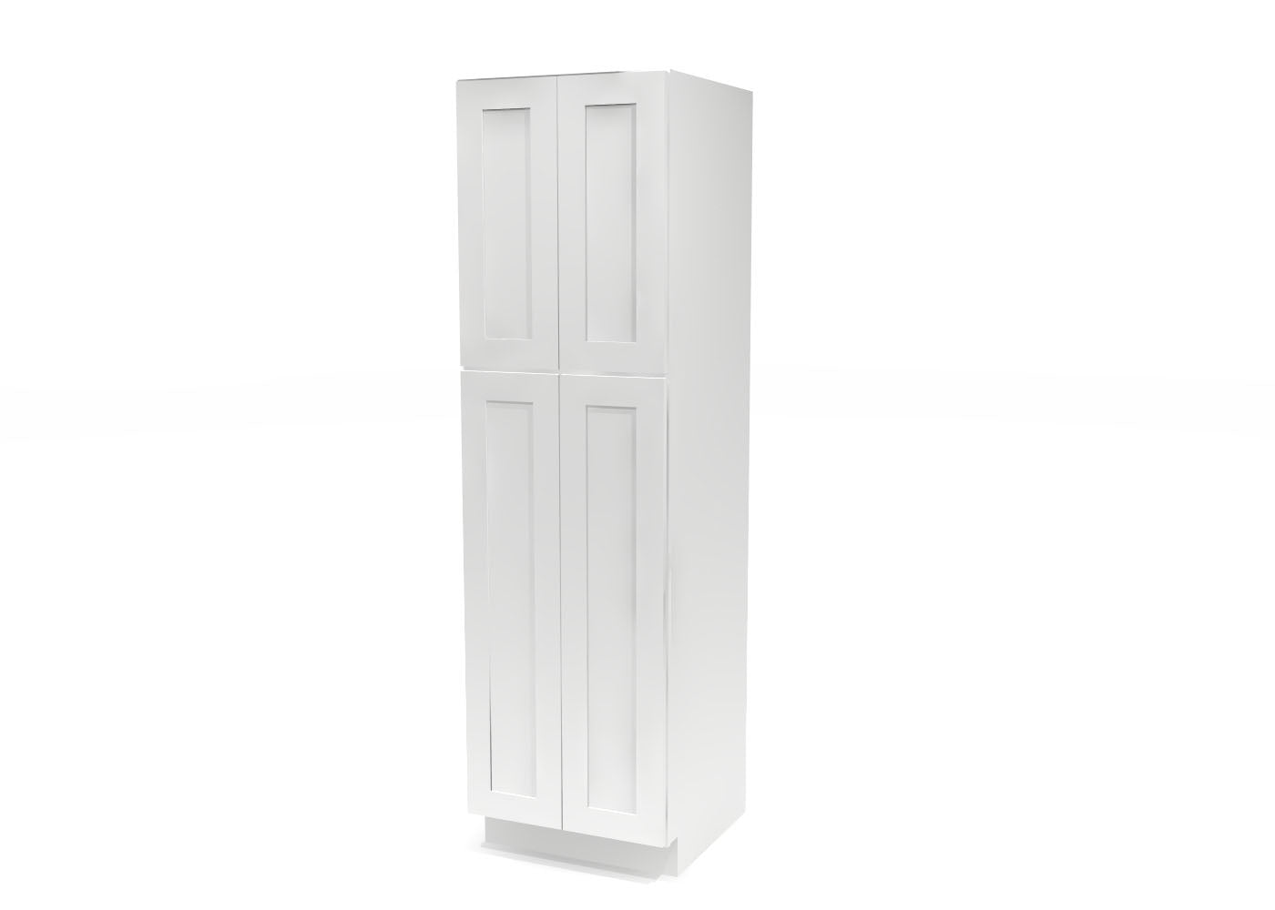 Utility Pantry Double Door 84" by 24" Wide White Shaker Cabinet