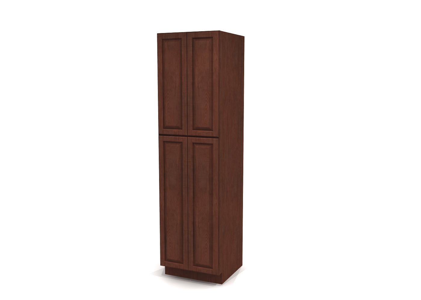 Utility Pantry Double Door 90" by 24" Wide Cherry Raised Panel Cabinet