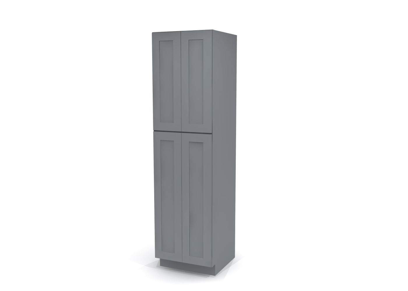 Utility Pantry Double Door 90" by 24" Wide Gray Shaker Cabinet