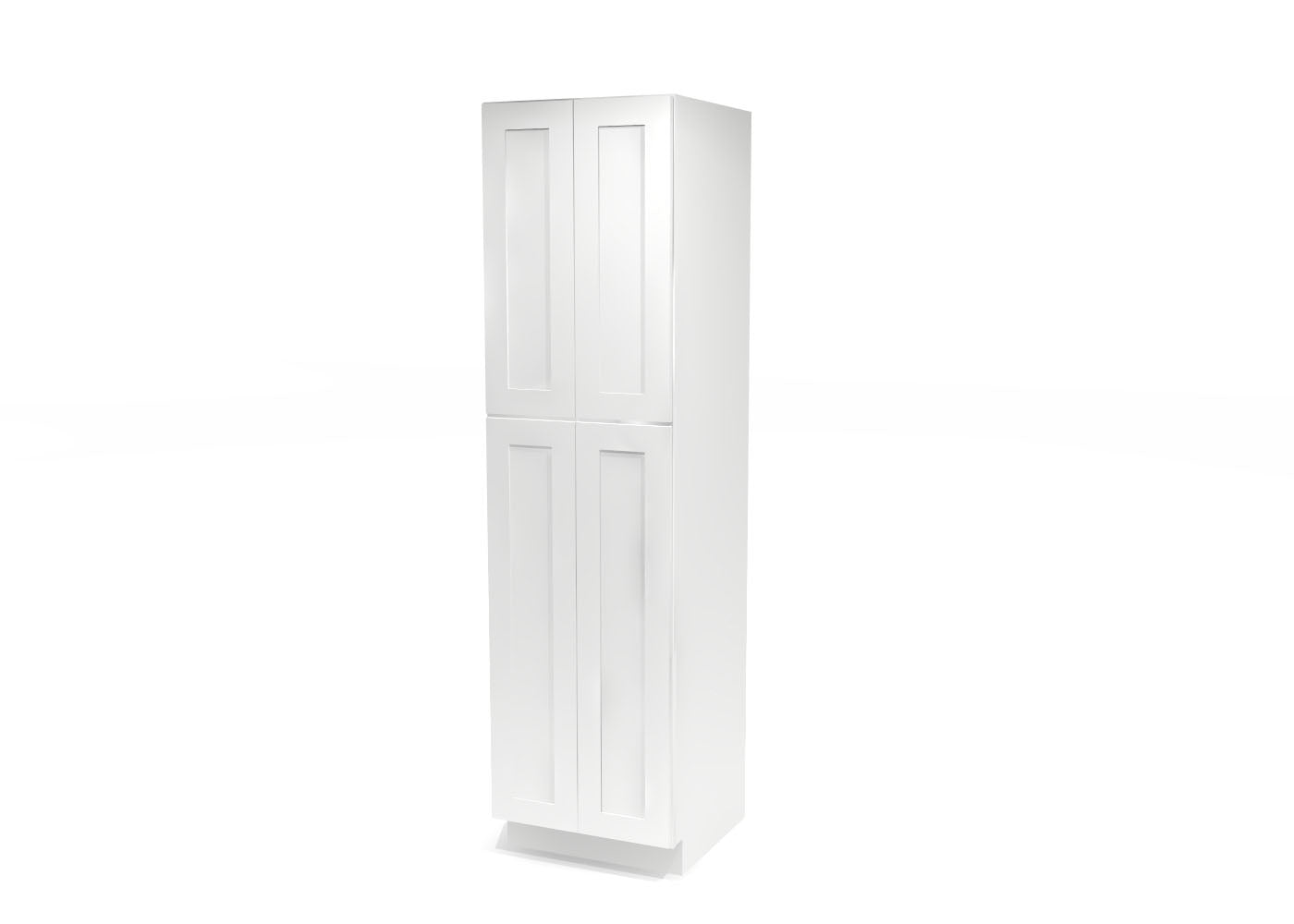 Utility Pantry Double Door 90" by 24" Wide White Shaker Cabinet
