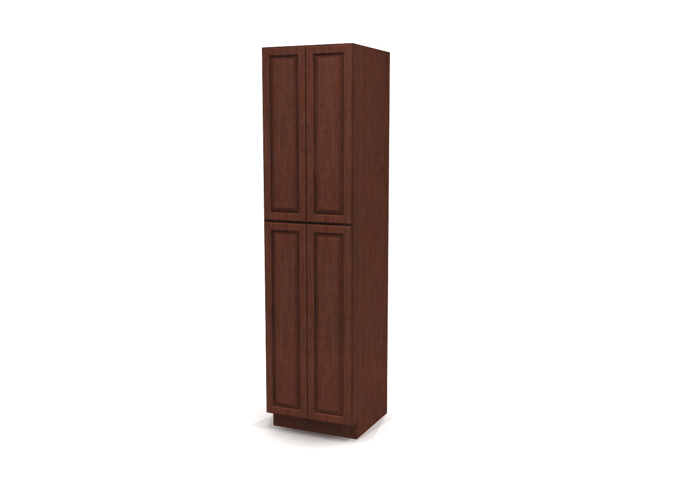 Utility Pantry Double Door 96" by 24" Wide Cherry Raised Panel Cabinet